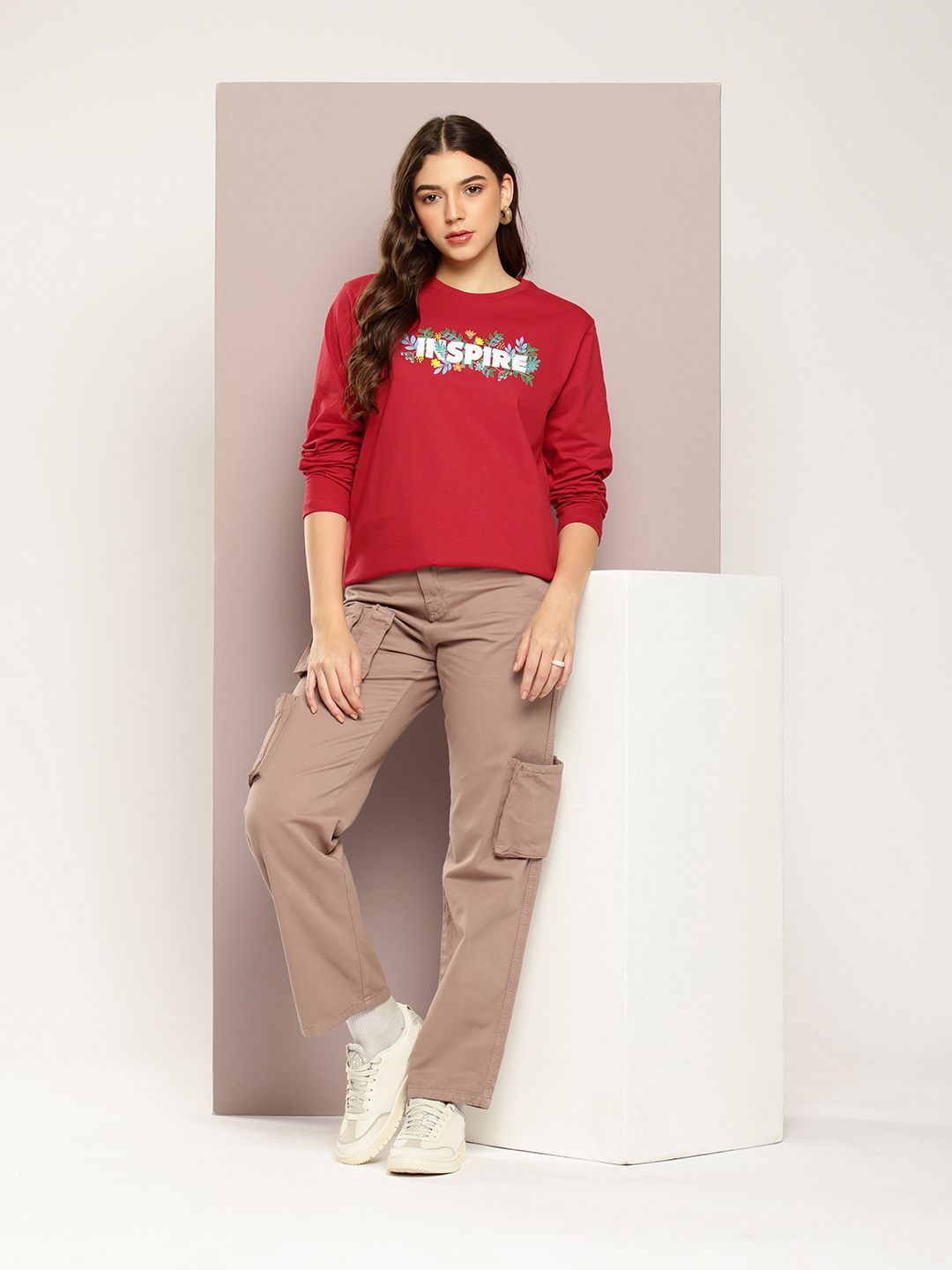 DILLINGER Typography Printed Drop-Shoulder Sleeves Oversized Pure Cotton T-shirt