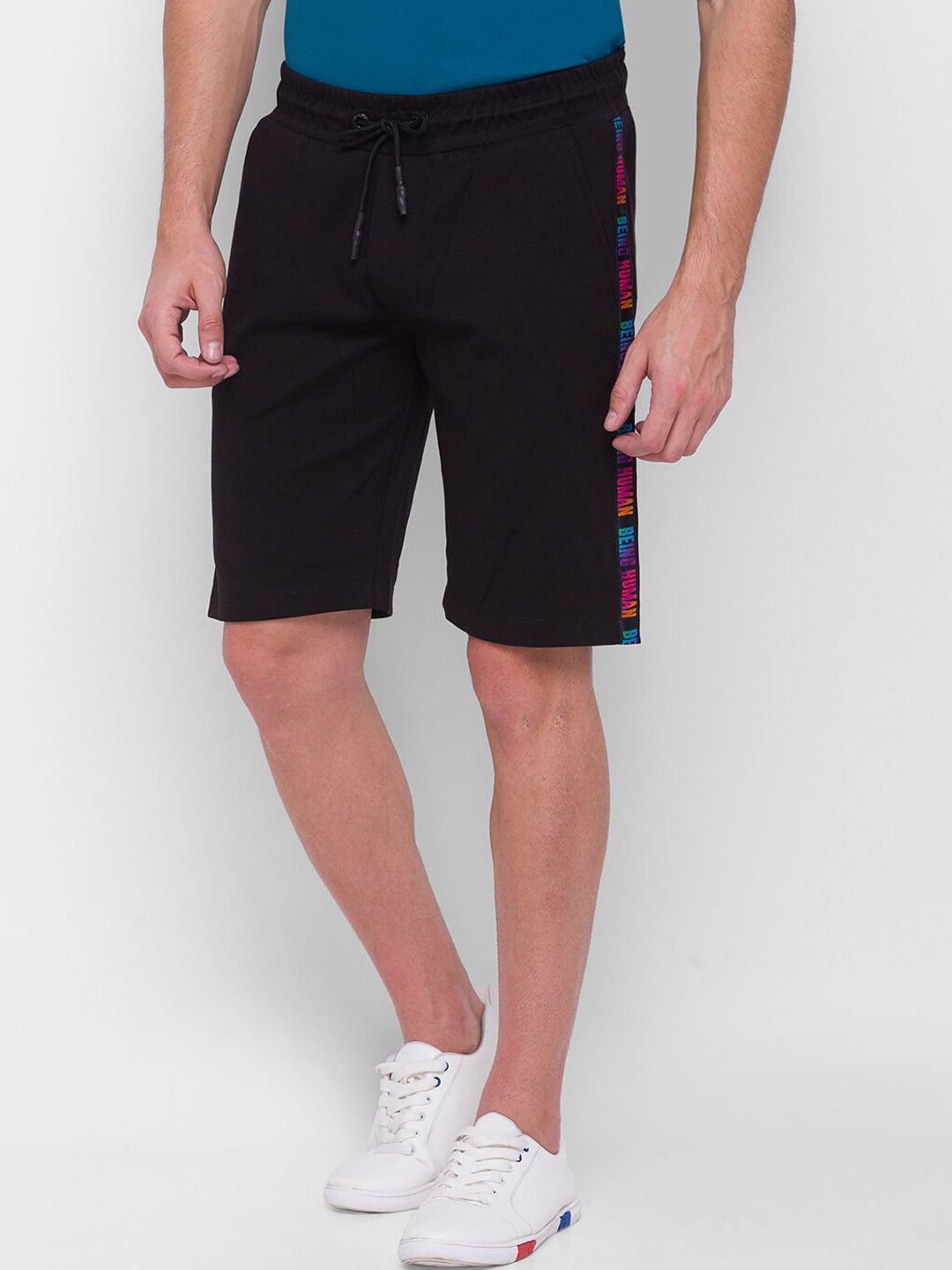 Being Human Men Black Sports Shorts