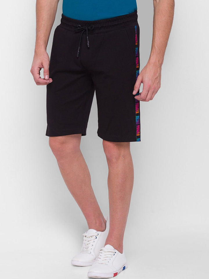 Being Human Men Black Sports Shorts