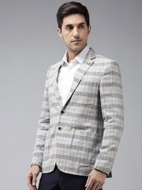Park Avenue Checked Single-Breasted Super Slim Fit Formal Blazer