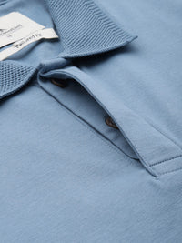Mr Bowerbird Solid Tailored Fit Polo Collar Pure Cotton T-shirt