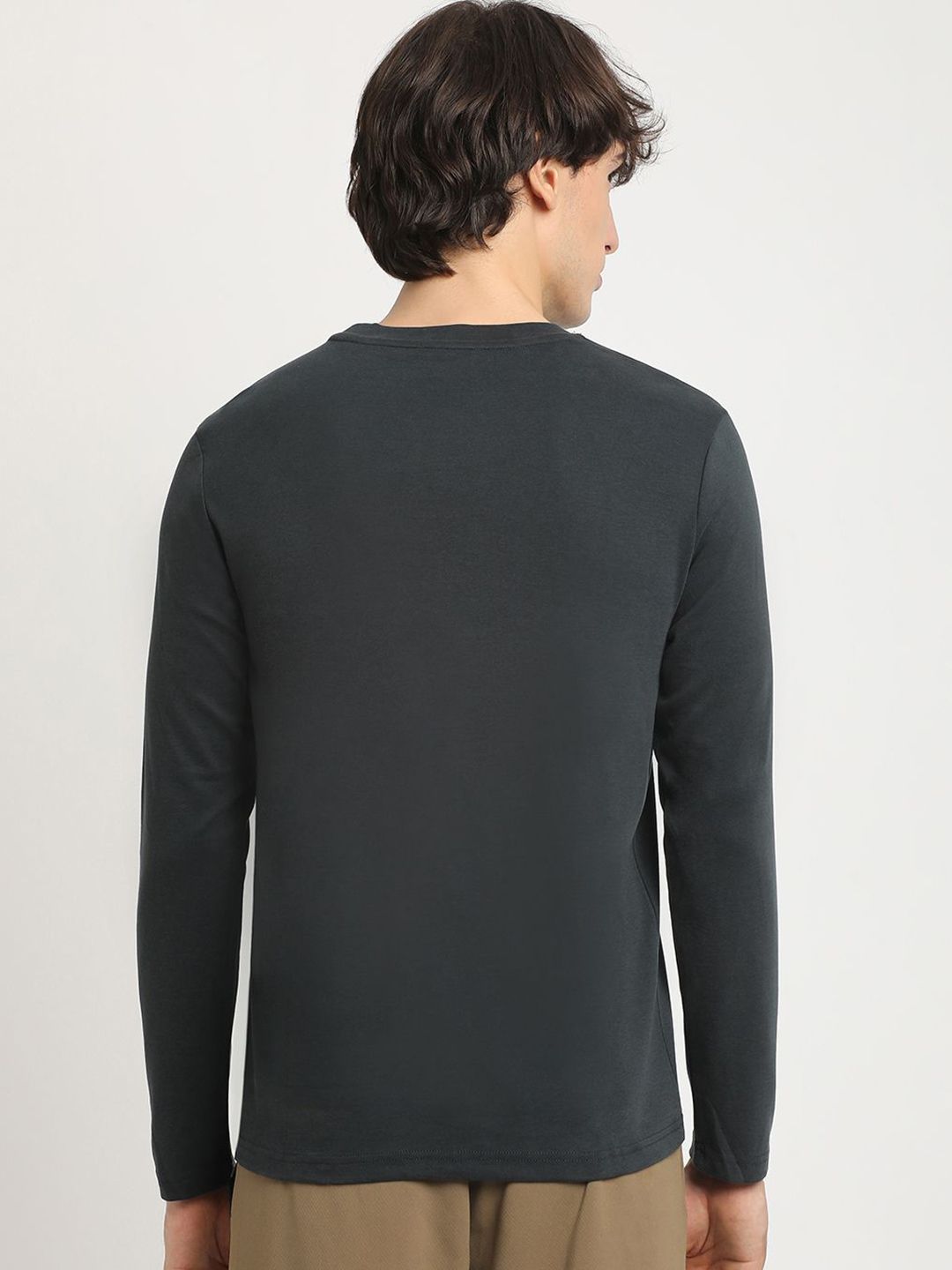 THE BEAR HOUSE Men's Solid Regular Fit Casual T-shirt
