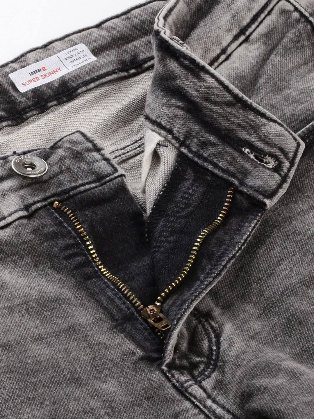 SPYKAR Men Super Skinny Fit Low-Rise Heavy Fade Stretchable Jeans