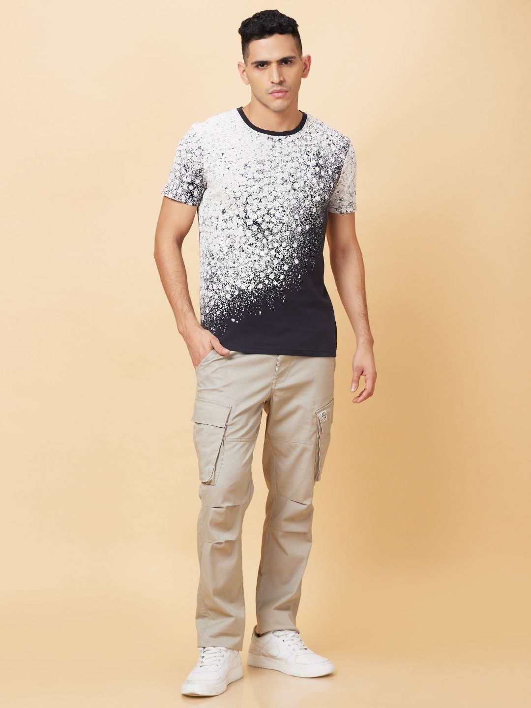 Being Human Men Raw Edge Slim Fit Pure Cotton T-shirt