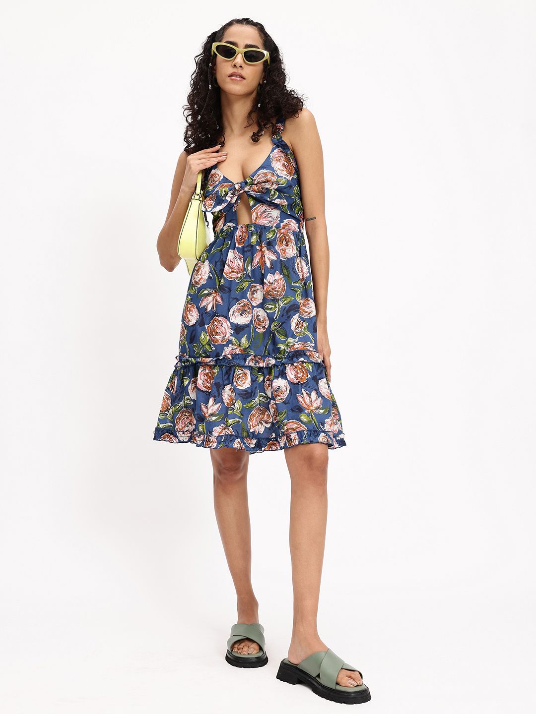 DressBerry Shadowed Bloom Tethered Smocked Dress