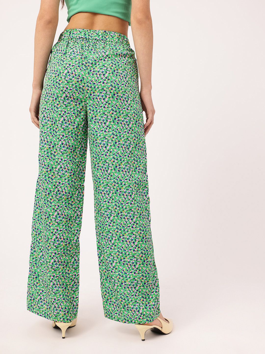 DressBerry Women Dainty Ditsy Wide Leg Trousers