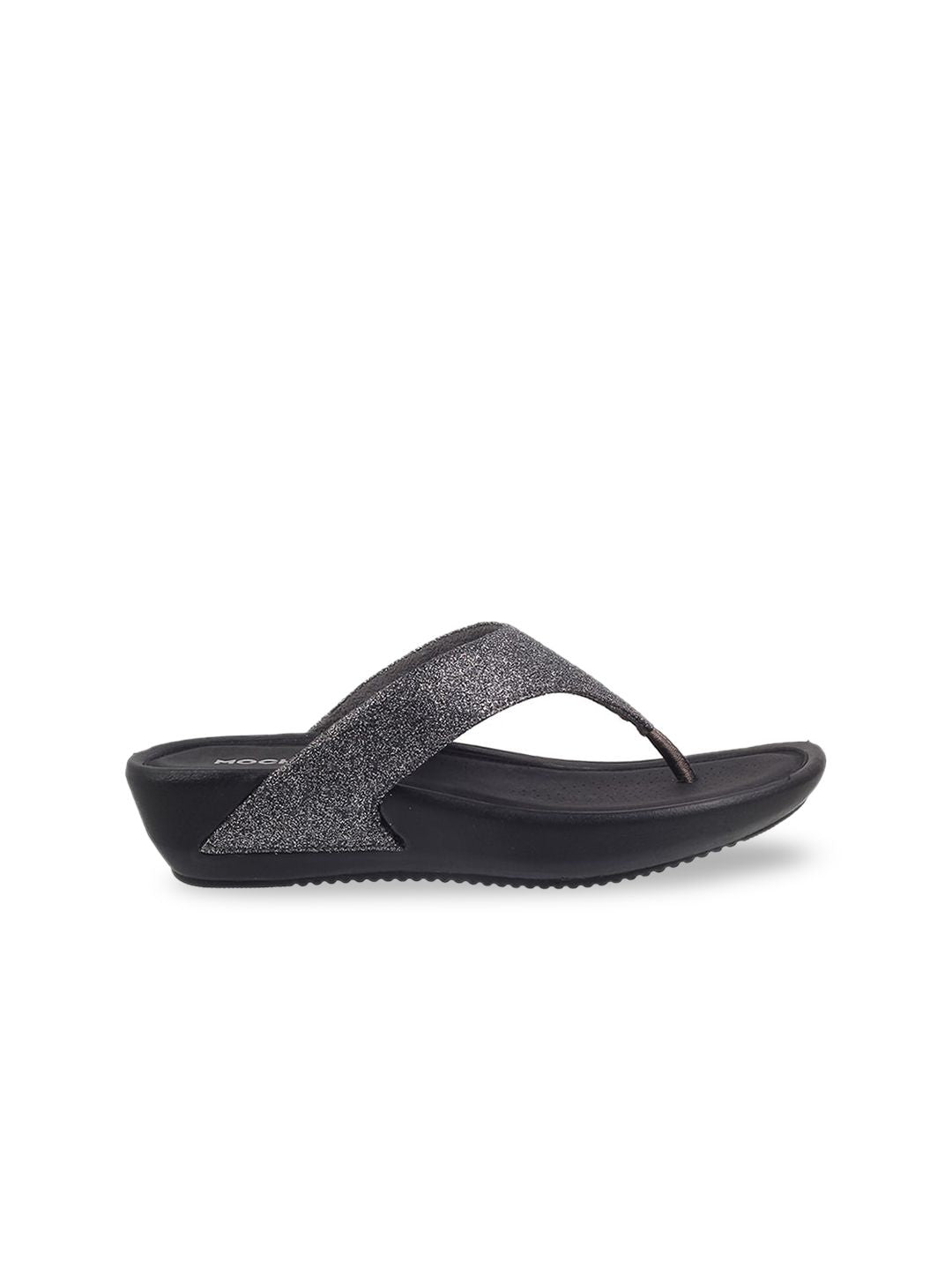 Mochi Women Grey T-Strap Flats