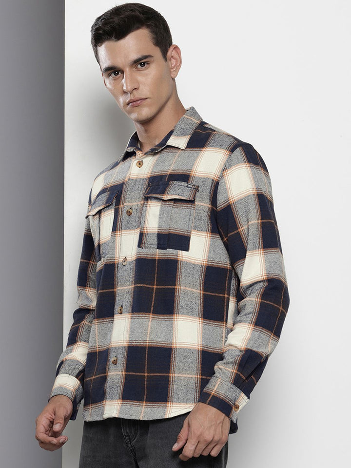 The Indian Garage Co Pure Cotton Opaque Checked Casual Shirt