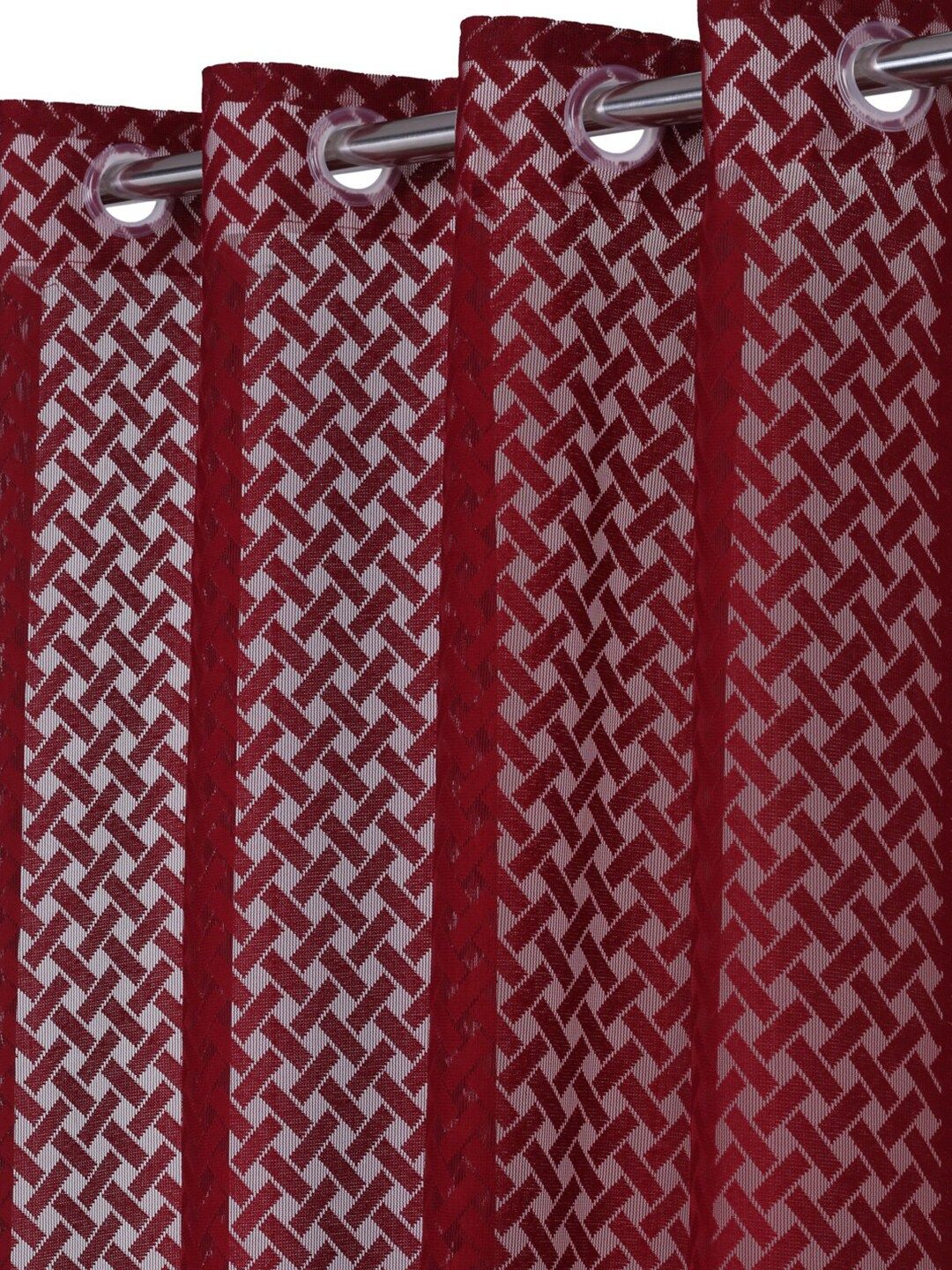 HOSTA HOMES Maroon Geometric Long Door Curtain