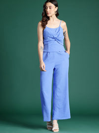 DressBerry Twisted Detail Textured Top and Trousers Co-Ord Set