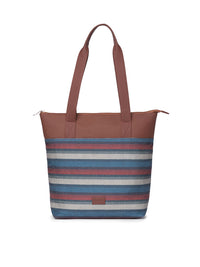 ZOUK Striped Shopper Tote Bag