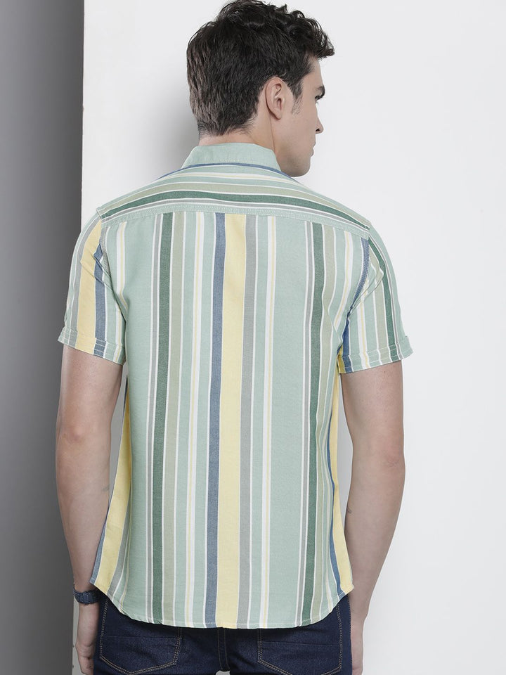 The Indian Garage Co Men Slim Fit Opaque Striped Casual Shirt