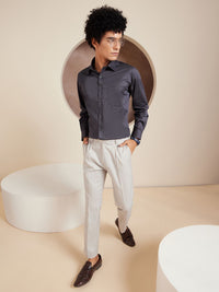 DENNISON Brand Logo Cotton Satin Shirt