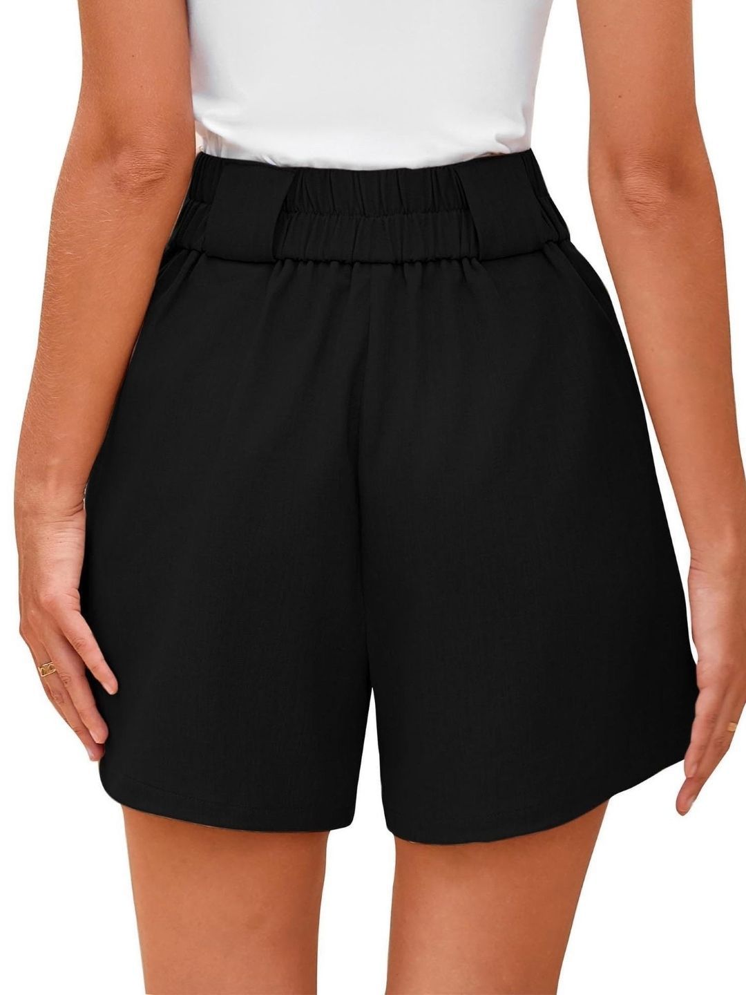 DressBerry Women Regular Fit Mid-Rise Polyester Shorts