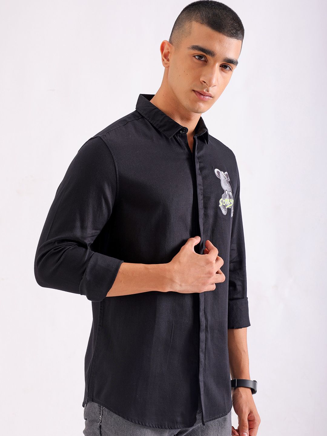 The Indian Garage Co Cotton Slim Fit Opaque Casual Shirt