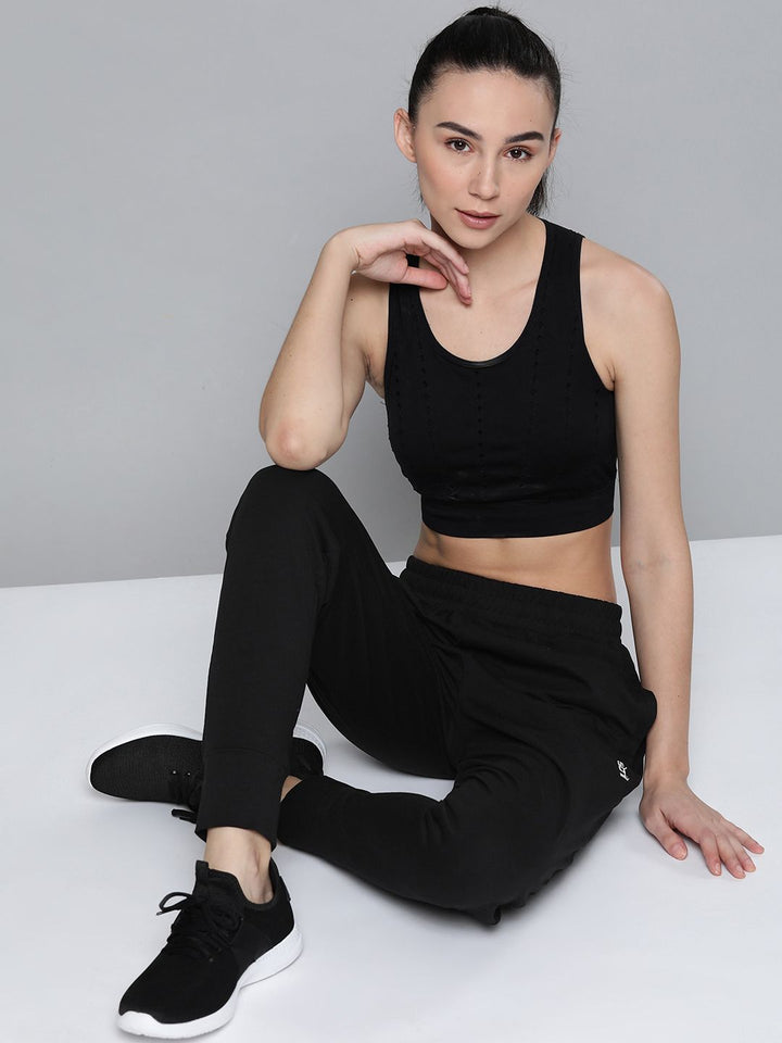 Alcis Women Black Slim Fit Solid Joggers