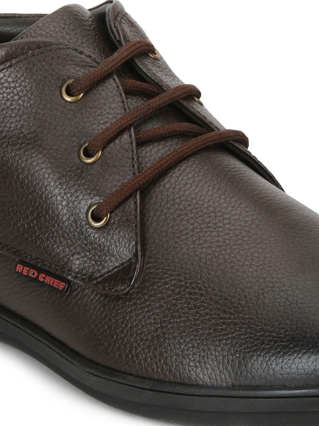 Red Chief Men Brown Textured Mid-Top Leather Derbys