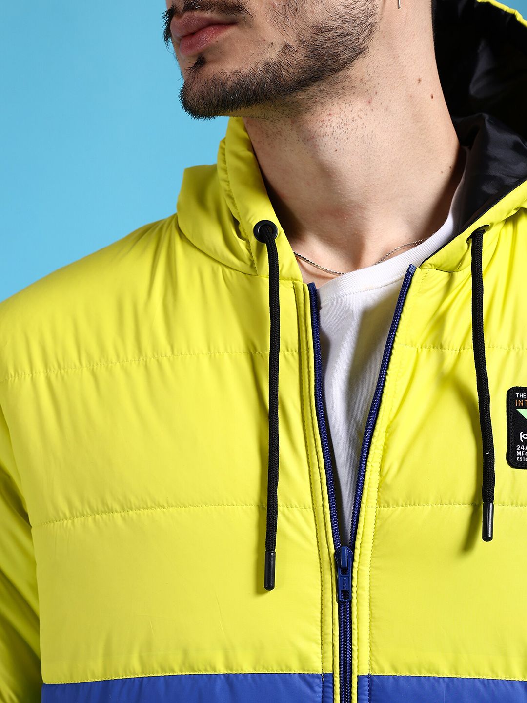 The Indian Garage Co Men Colourblock Regular Fit Puffer Jacket