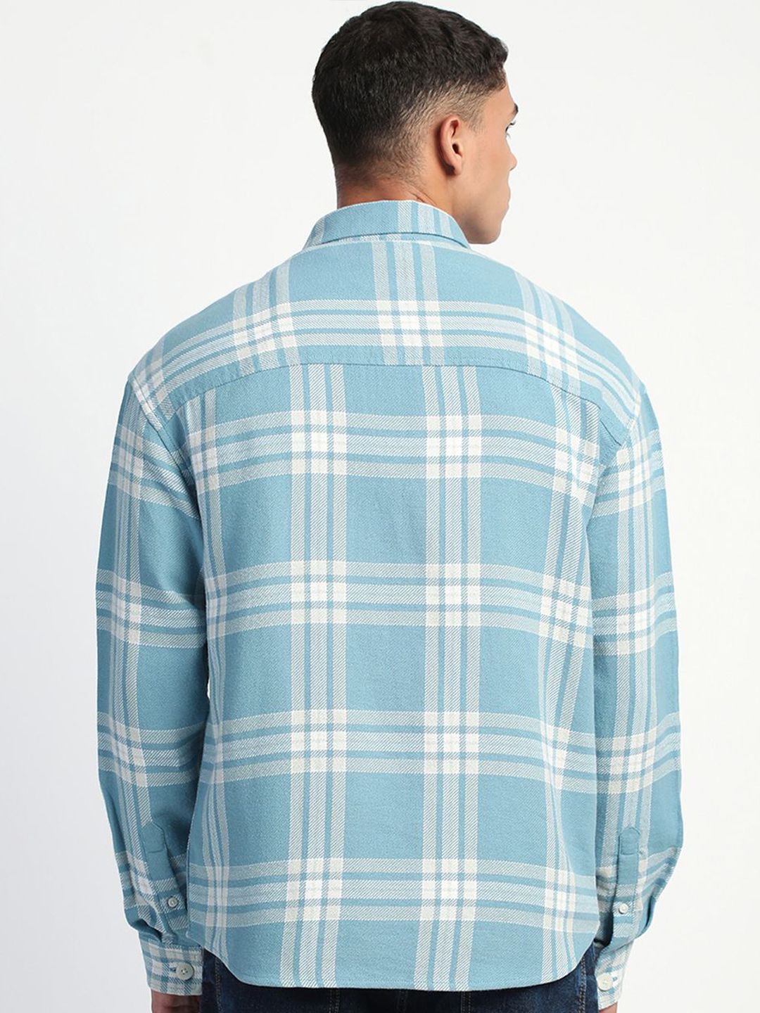 THE BEAR HOUSE Men Tartan Checks Opaque Relaxed Fit Cotton Casual Shirt