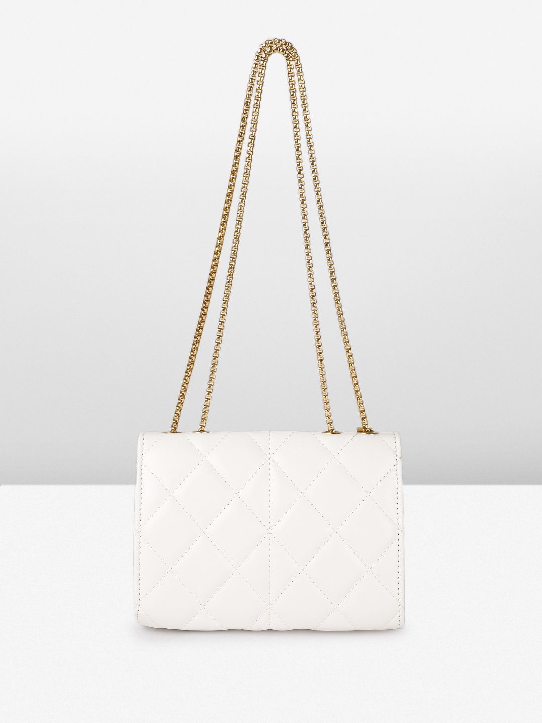 DressBerry Textured Structured Shoulder Bag with Quilted