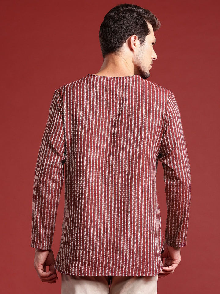 Anouk Woven Design High-Low Kurta