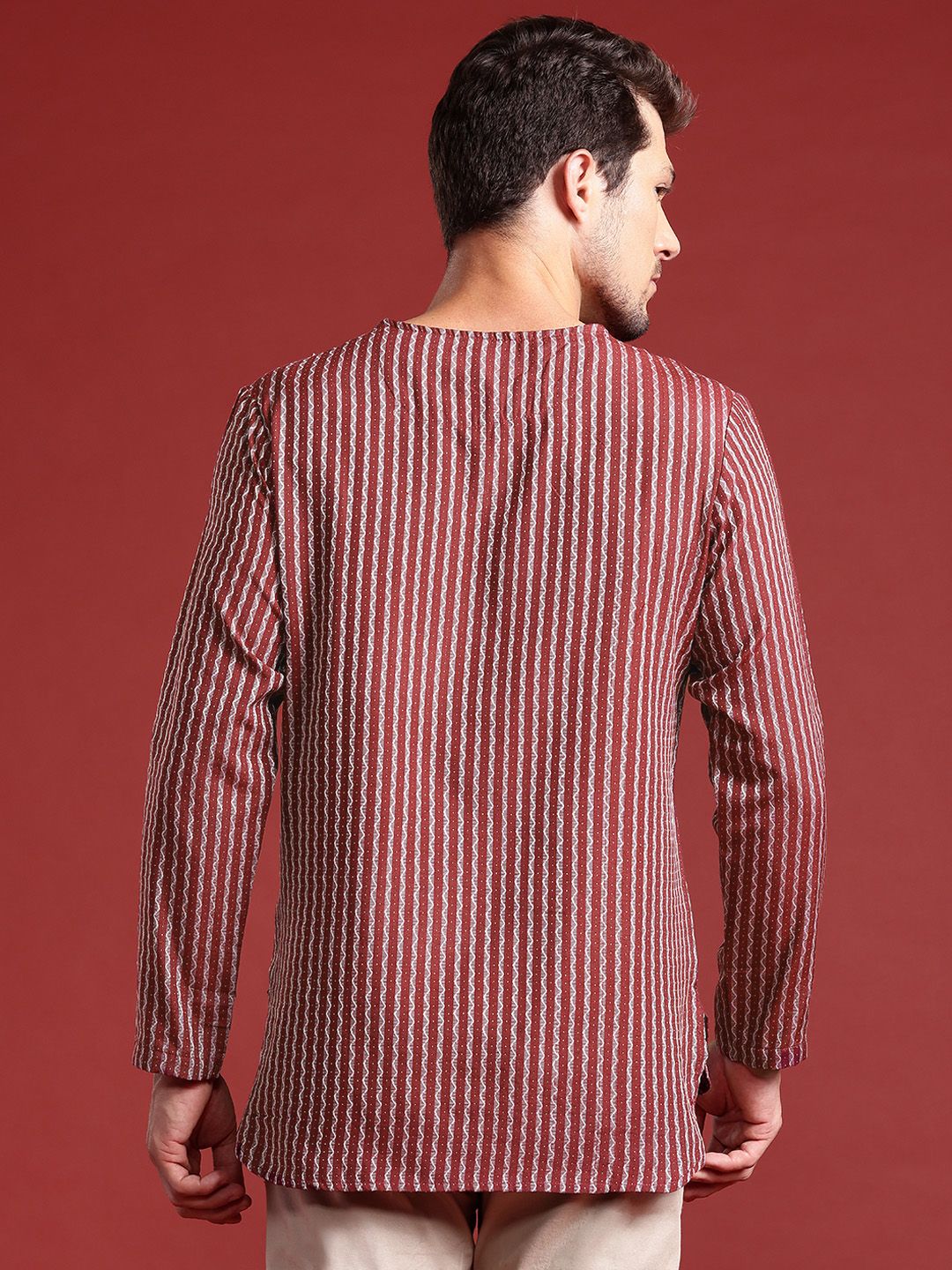 Anouk Woven Design High-Low Kurta