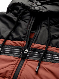 The Indian Garage Co Men Detachable Hood Colourblocked Padded Jacket