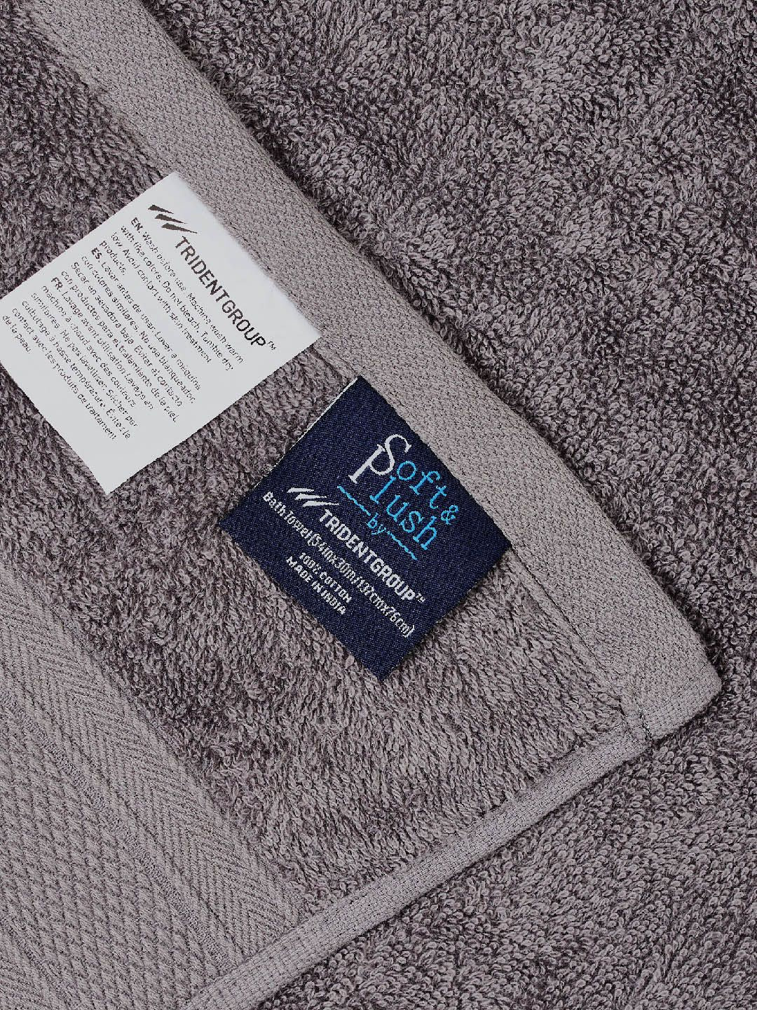MYTRIDENT Charcoal Grey 500 GSM Set of 12 Cotton Face Towels