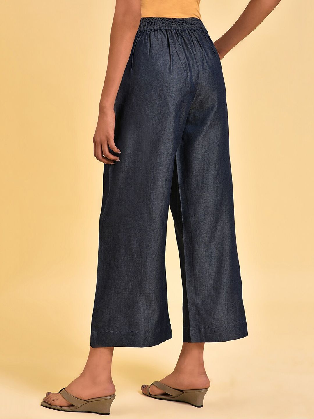 W Women Teal Blue Comfort Culottes Trousers