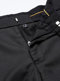 Park Avenue Men Regular Fit Checked Formal Trousers