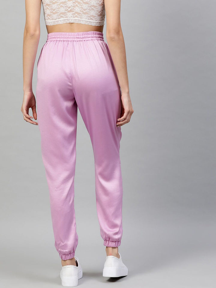 STREET 9 BASICS Women Lavender Regular Fit Solid Joggers