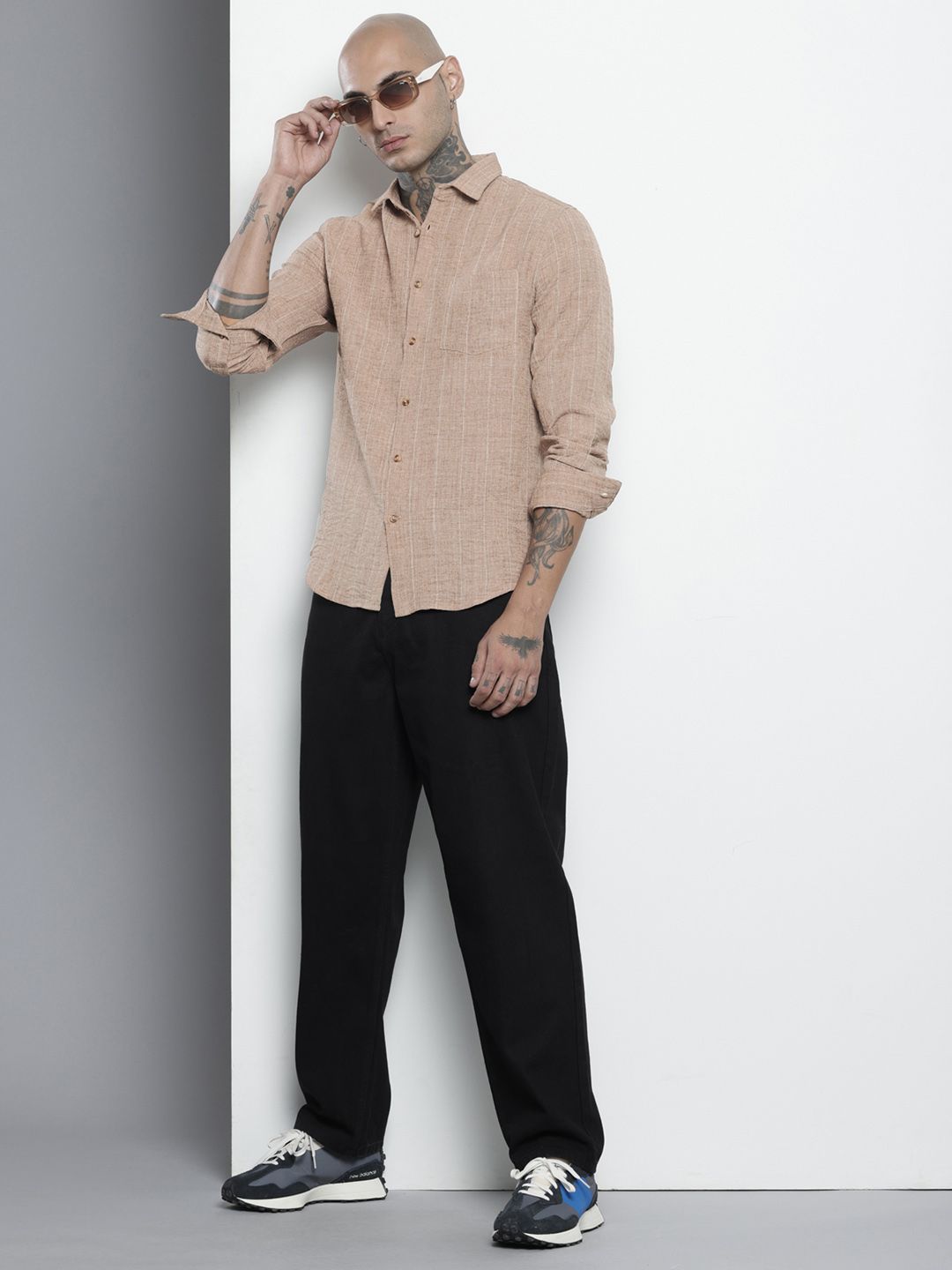 The Indian Garage Co Slim Fit Striped Casual Shirt