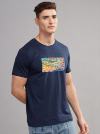 ADRO Typography Printed Round Neck Pure Cotton T-shirt