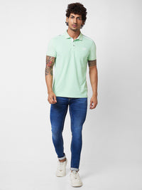 SPYKAR Polo Collar Short Sleeves Cotton Slim Fit T-shirt