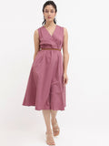 RAREISM V-Neck Fit & Flare Midi Dress