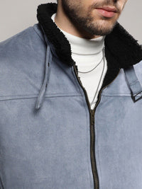 Kampus Sutra Grey Suede Windcheater Jaket Disesuaikan