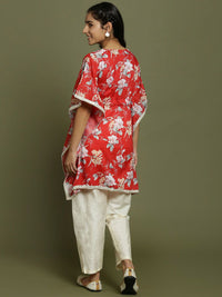VASTRAMAY Girls Floral Printed Regular Mirror Work Kurta with Salwar
