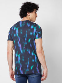 SPYKAR Round Neck Short Sleeves Floral Printed Slim Fit Cotton T-shirt