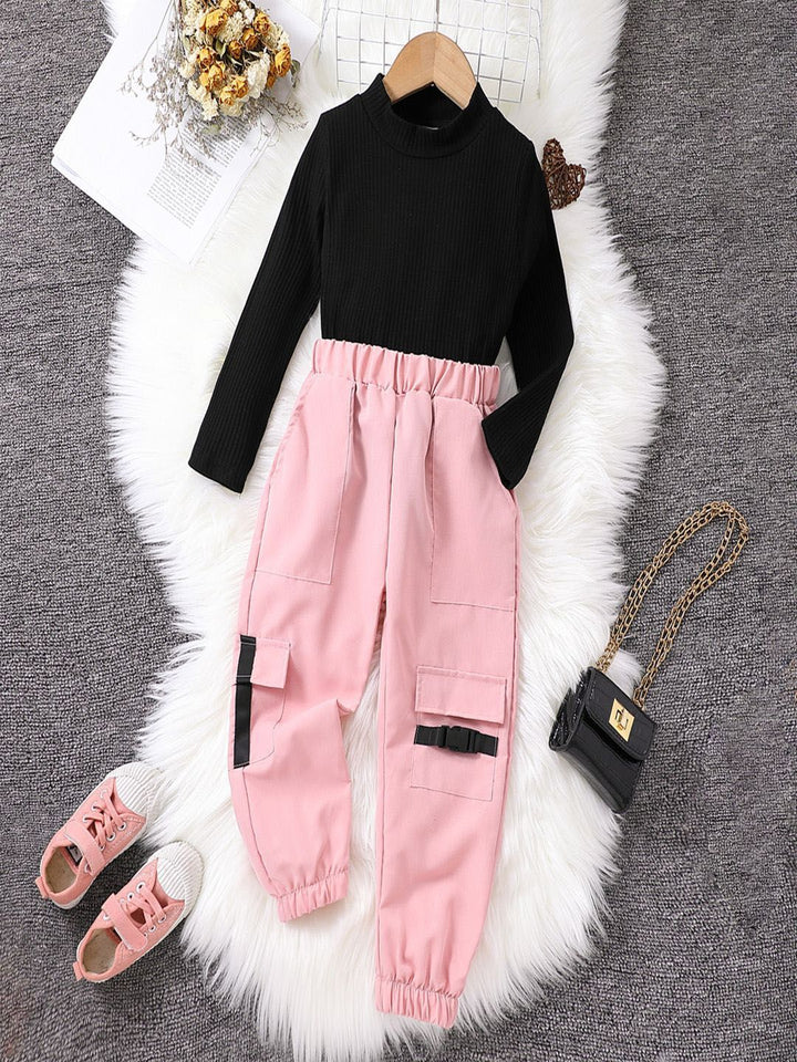 YK Girls Long Sleeves Top With Joggers Clothing Set