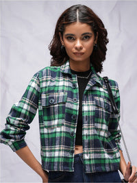 Tokyo Talkies Navy Blue Checked Classic Casual Shirt