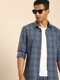 Being Human Pure Cotton Slim Fit Checked Casual Shirt