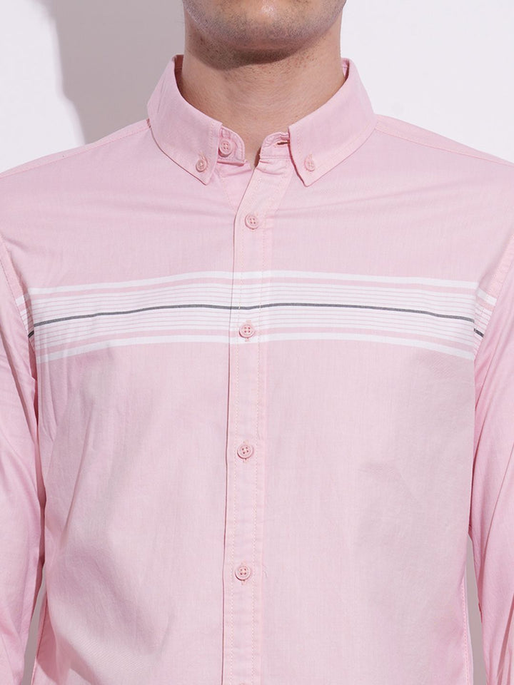 Being Human Men Classic Slim Fit Horizontal Stripes Opaque Striped Casual Shirt