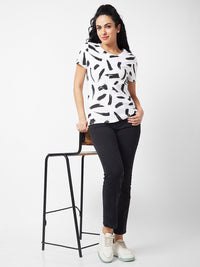 SPYKAR Graphic Printed Round Neck Half Sleeves Cotton Casual T-shirt