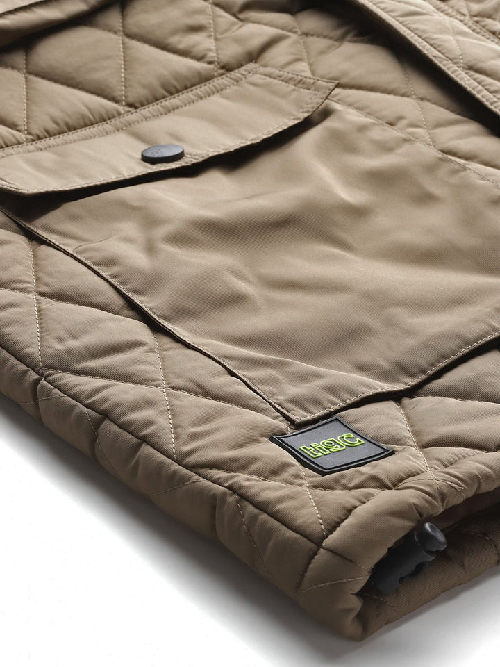 The Indian Garage Co Mock Collar Quilted-Style Gilet Jacket