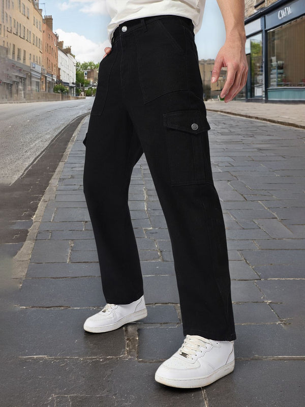 Urbano Fashion Men Loose Fit Non-Stretchable Cargo Jeans