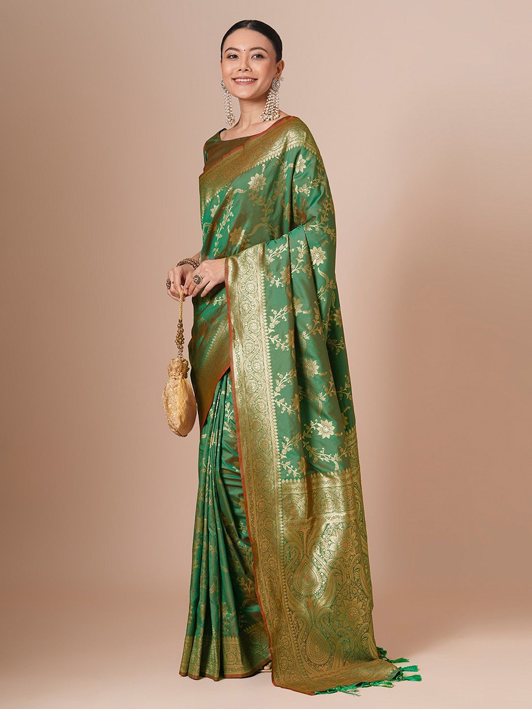House of Pataudi Ethnic Motifs Woven Design Banarasi Saree