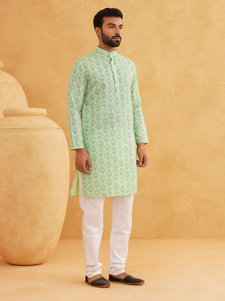 SOJANYA Ethnic Motifs Printed Mandarin Collar Kurta With Trousers