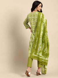 Anouk Women Ethnic Motifs Dyed Regular Pure Cotton Kurta with Trousers & Dupatta