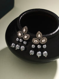 Priyaasi Silver-Plated Kundan Studded Studs Contemporary