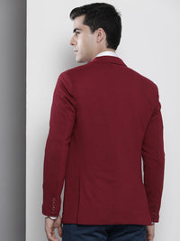 The Indian Garage Co Men Self Design Slim-Fit Single-Breasted Blazer